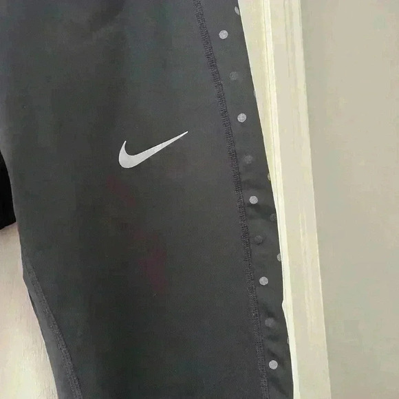 Nike dri-fit racer flash running leggings black polka dot size medium women’s - Picture 2 of 7